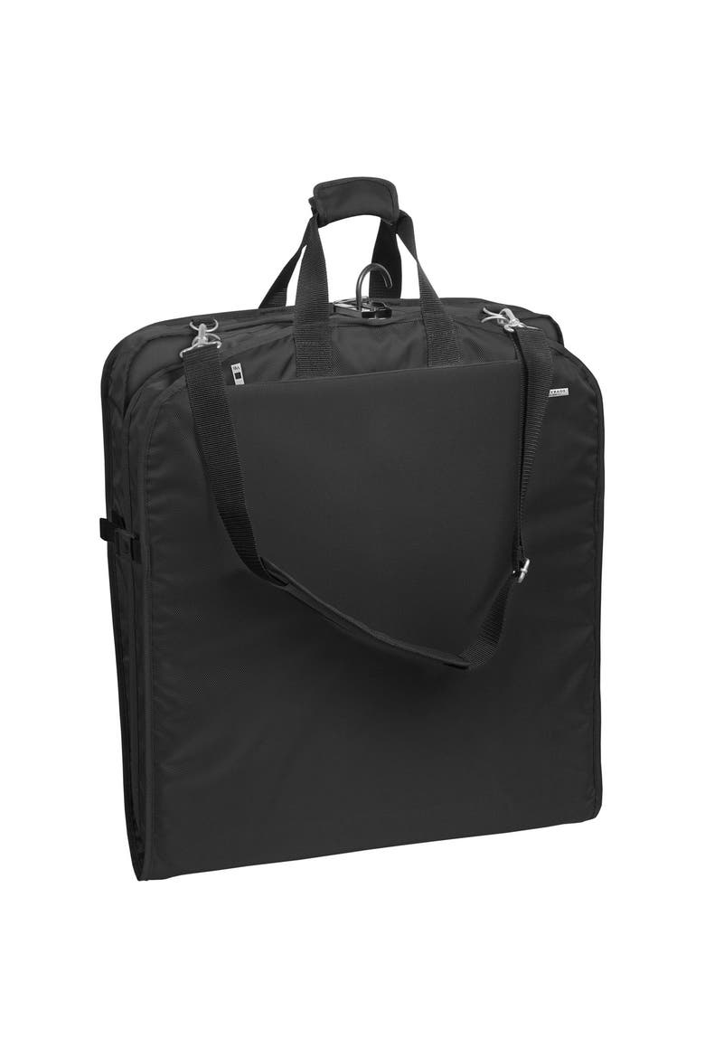 45" Premium Extra Capacity Travel Garment Bag With Shoulder Strap, Main, color, Black