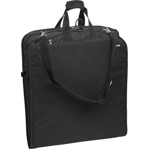 52" Premium Travel Garment Bag with shoulder strap and two large pockets, Black