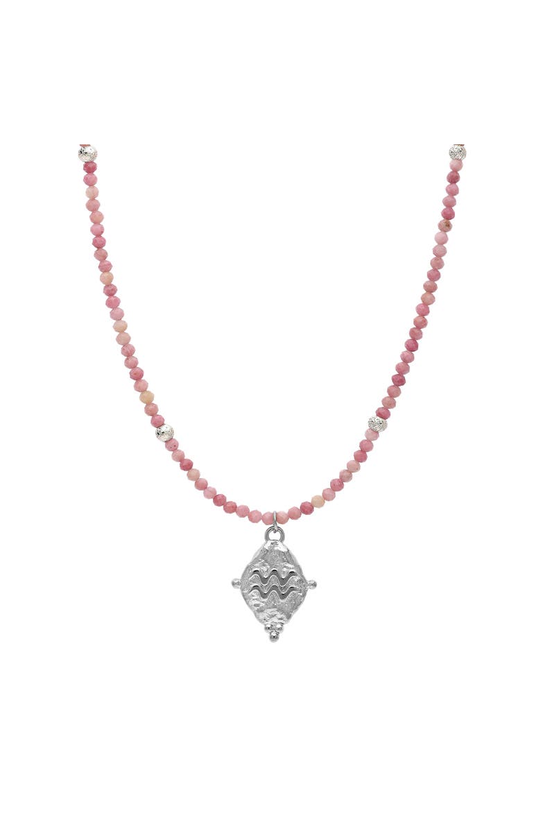 Seven Saints Aquarius Zodiac Gemstone Choker Necklace, Main, color, White