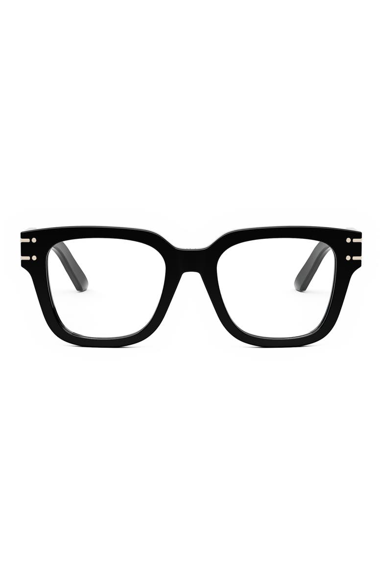 'DiorSignatureO S1I 52mm Blue Light Blocking Glasses, Main, color, SBLK