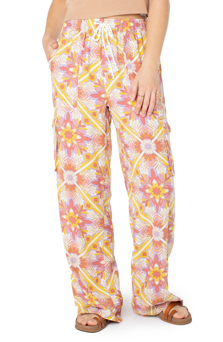 Roxy Precious Floral Cargo Pants, Main, color, Aragon