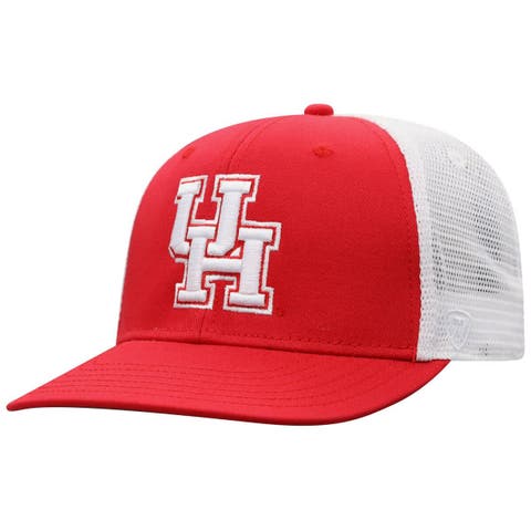 Men's Top of the World  Red/White Houston Cougars Victory Baseline Adjustable Trucker Hat