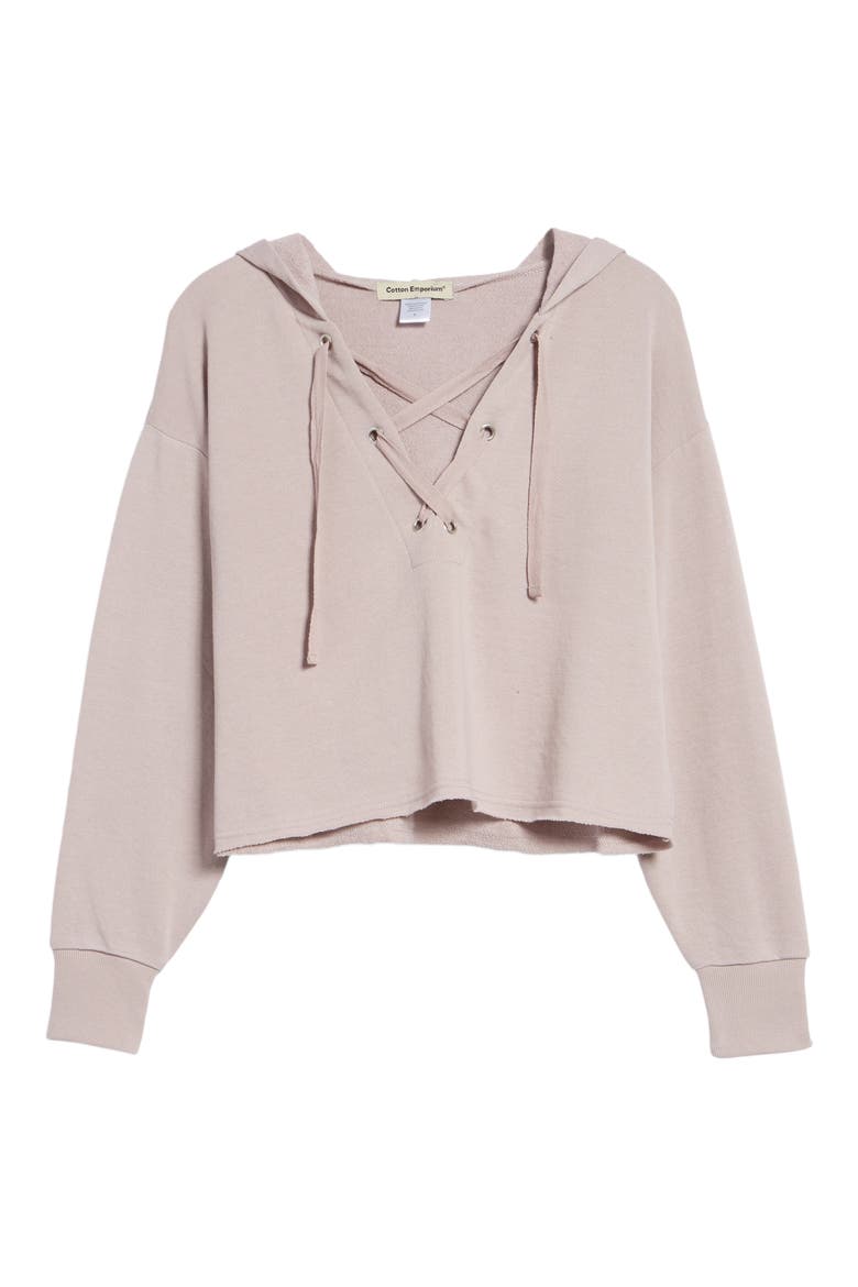 Lace-Up Hoodie, Alternate, color, LILAC
