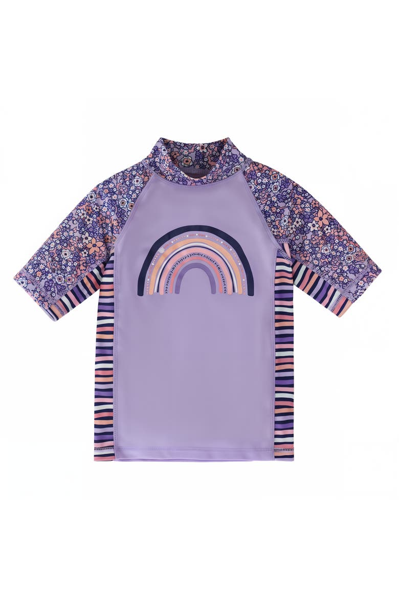 Short Sleeve Sunny Swim Shirt, Main, color, Lavender Fields