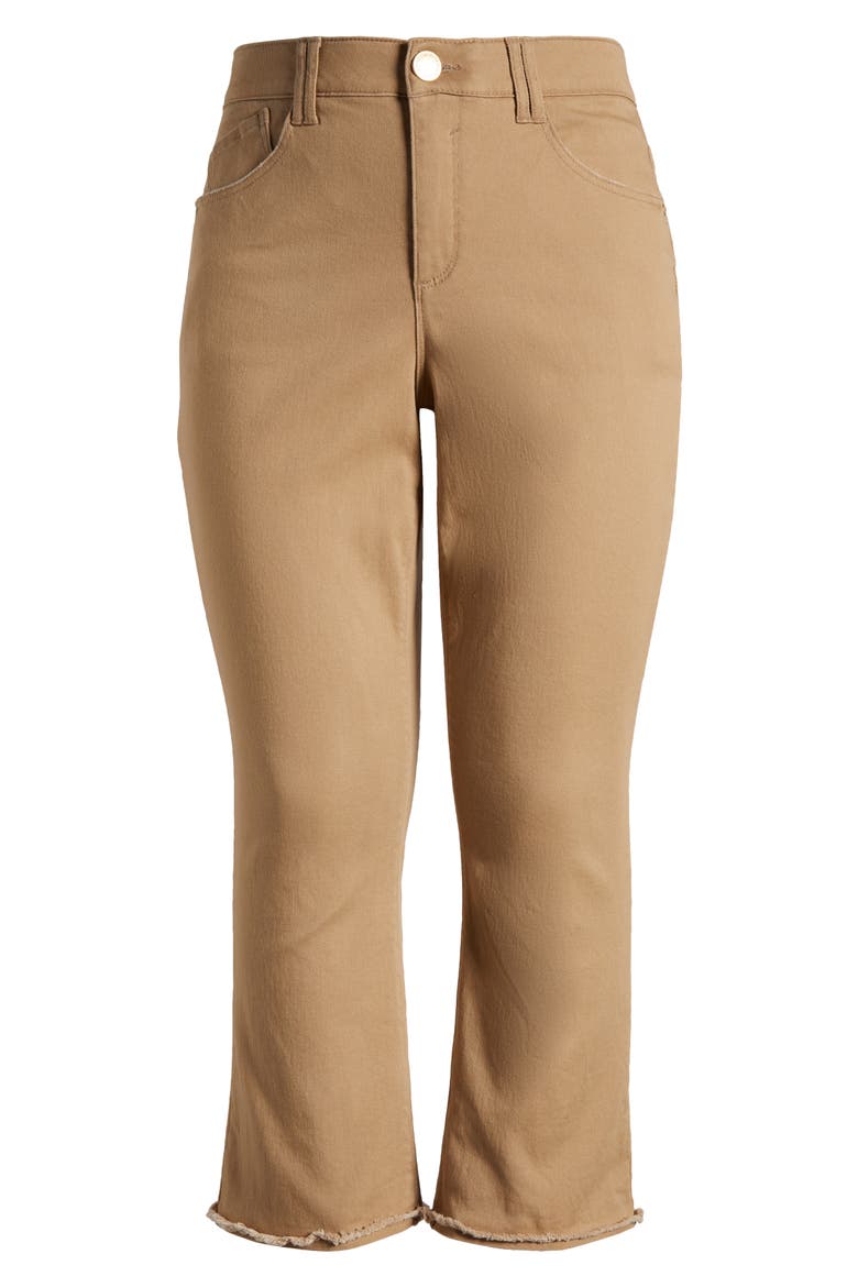Frayed High Waist Ankle Slim Straight Leg Pants (Nordstrom Exclusive), Alternate, color, WARM SAND