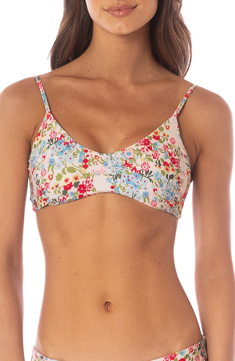 Maaji Love in Bloom Liberties Reversible Bikini Top, Alternate, color, Open White