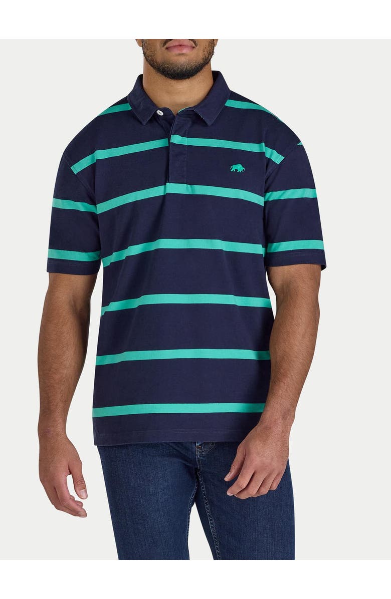 Raging Bull Thick Stripe Rugby Shirt, Alternate, color, Navy