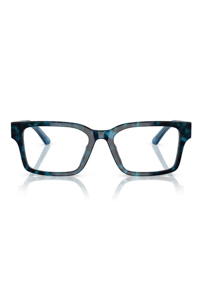 52mm Rectangle Optical Glasses, Main, color, HAVANA BLUE / DEMO LENS