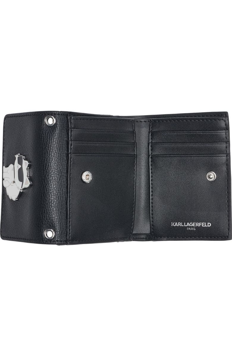 KARL LAGERFELD PARIS Wallet on a Chain, Alternate, color, White/Black 2