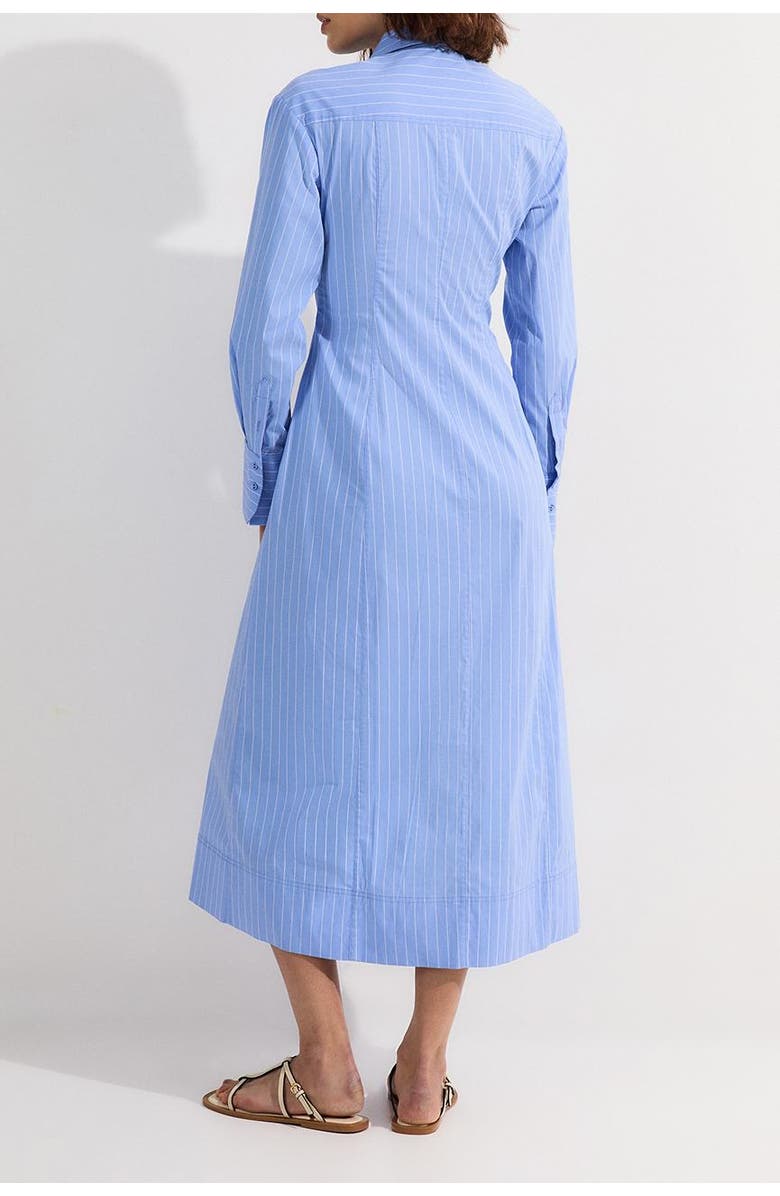 Karen Millen Woven Shirt Midi Dress, Alternate, color, Blue