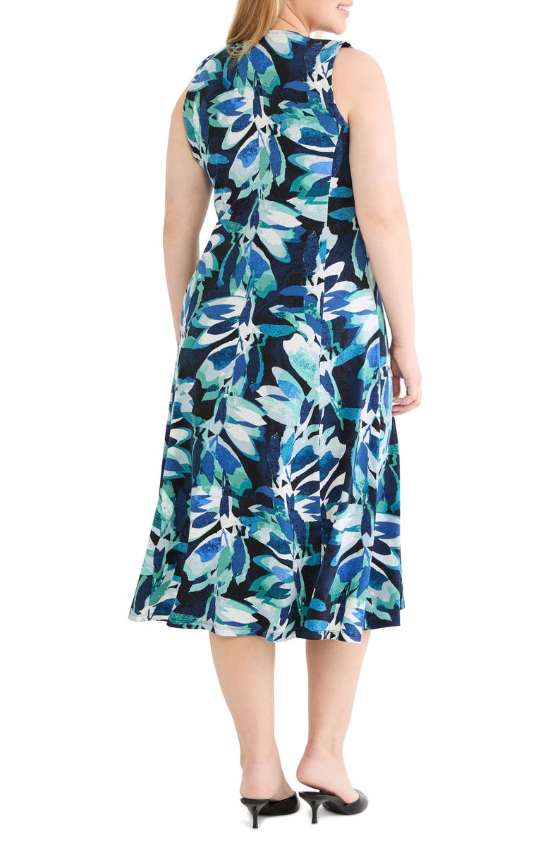 NIC+ZOE Giverney Blanche Knit Midi Dress, Alternate, color, Green Multi