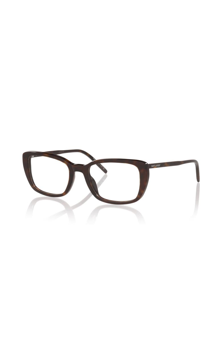 Saint Laurent 53mm Rectangle optical glasses, Main, color, Tortoise