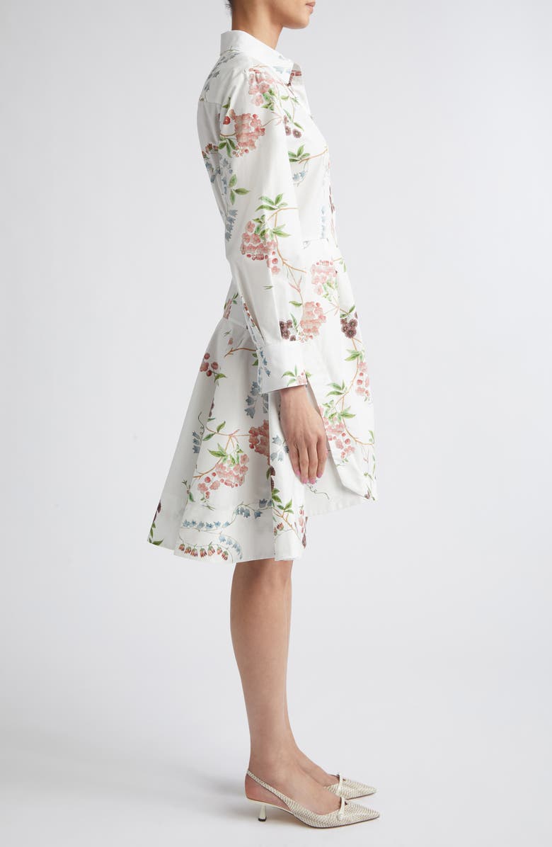 Erdem Chintz Floral Long Sleeve Organic Cotton Poplin Shirtdress, Alternate, color, French Chintz Multi White
