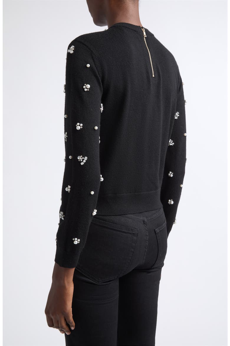 Carolee Embellished Wool Blend Sweater, Alternate, color, BLACK