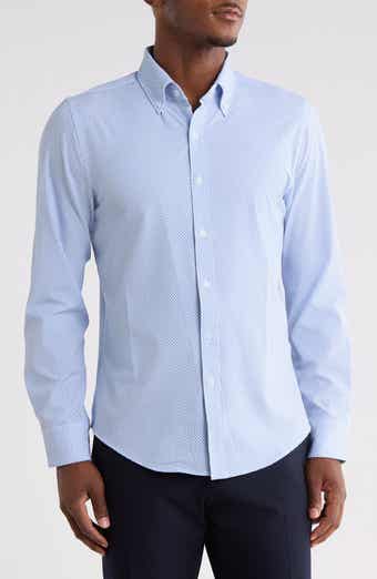 Geo Tech Long Sleeve Button-Down Shirt