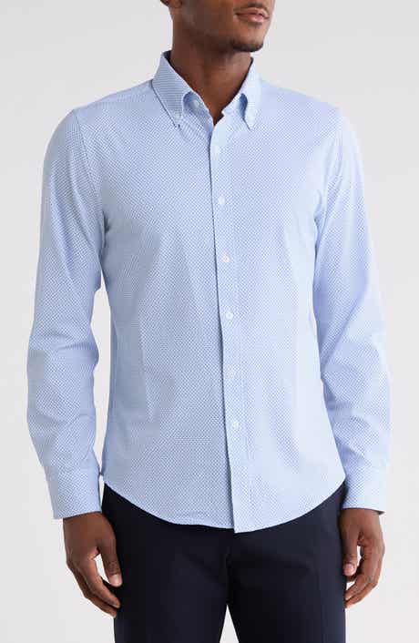 Geo Tech Long Sleeve Button-Down Shirt