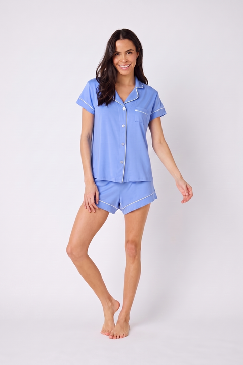 Classic Solid Pima Knit Pajama Short Set