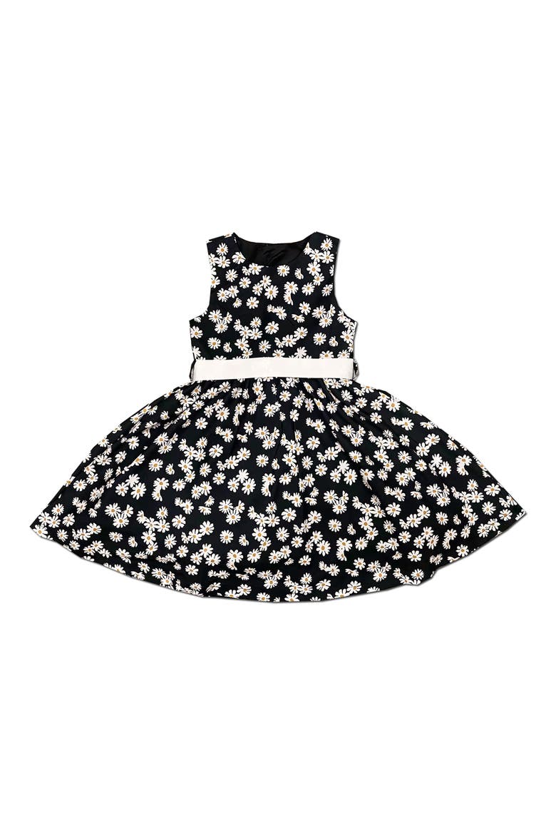 Kids' Daisy Print Dress, Main, color, BLACK