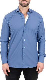 Maceoo Einstein Cubism Print Stretch Button-Up Shirt