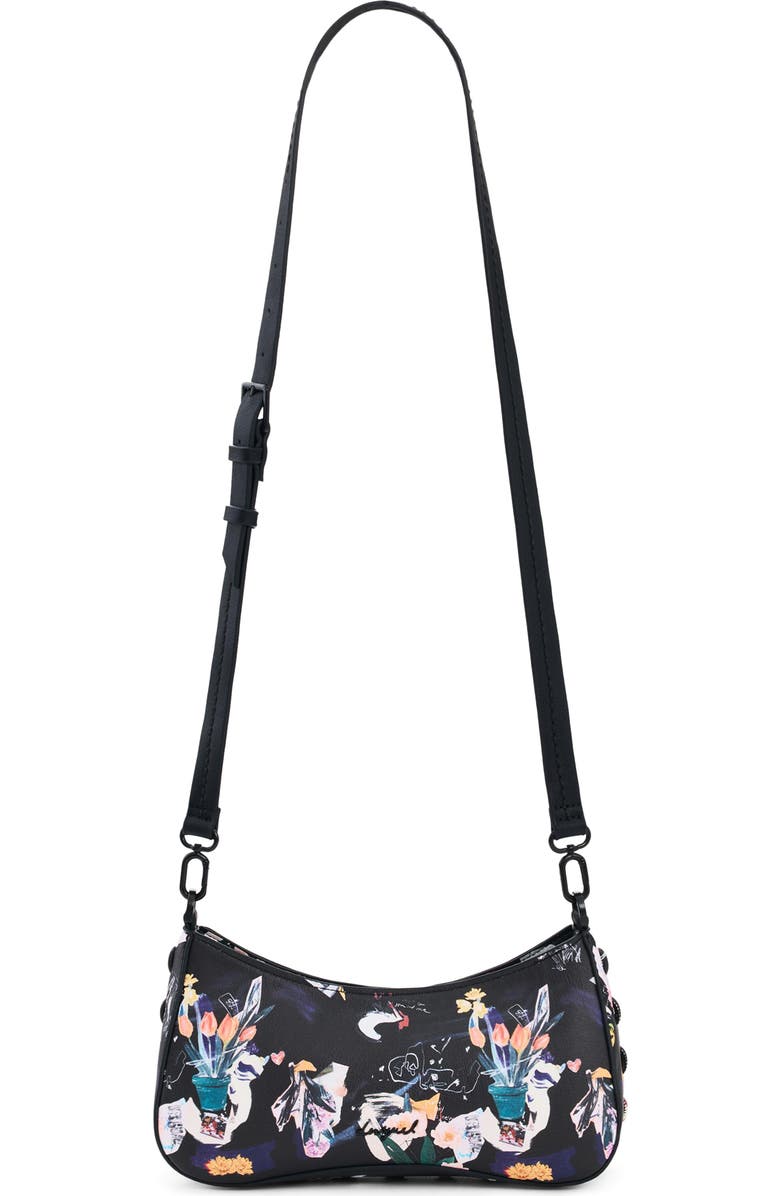 Desigual Faux Leather Crossbody Bag, Alternate, color, Black