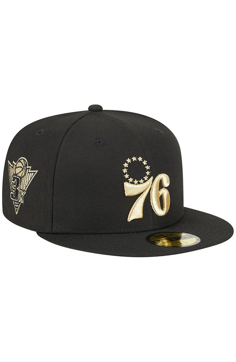 New Era Men's New Era Black Philadelphia 76ers 59FIFTY Day 59FIFTY Fitted Hat, Main, color,