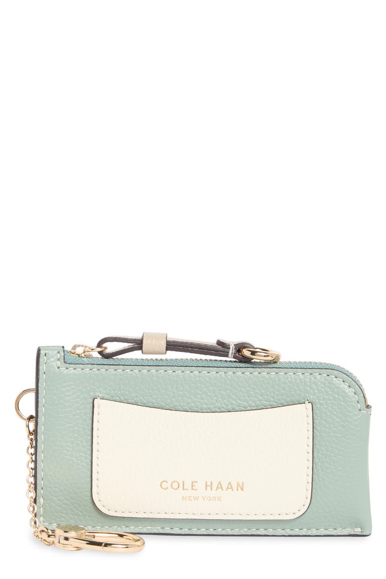 Essential Leather Card Case, Main, color, LILY PAD / IVORY/ CH SESAME