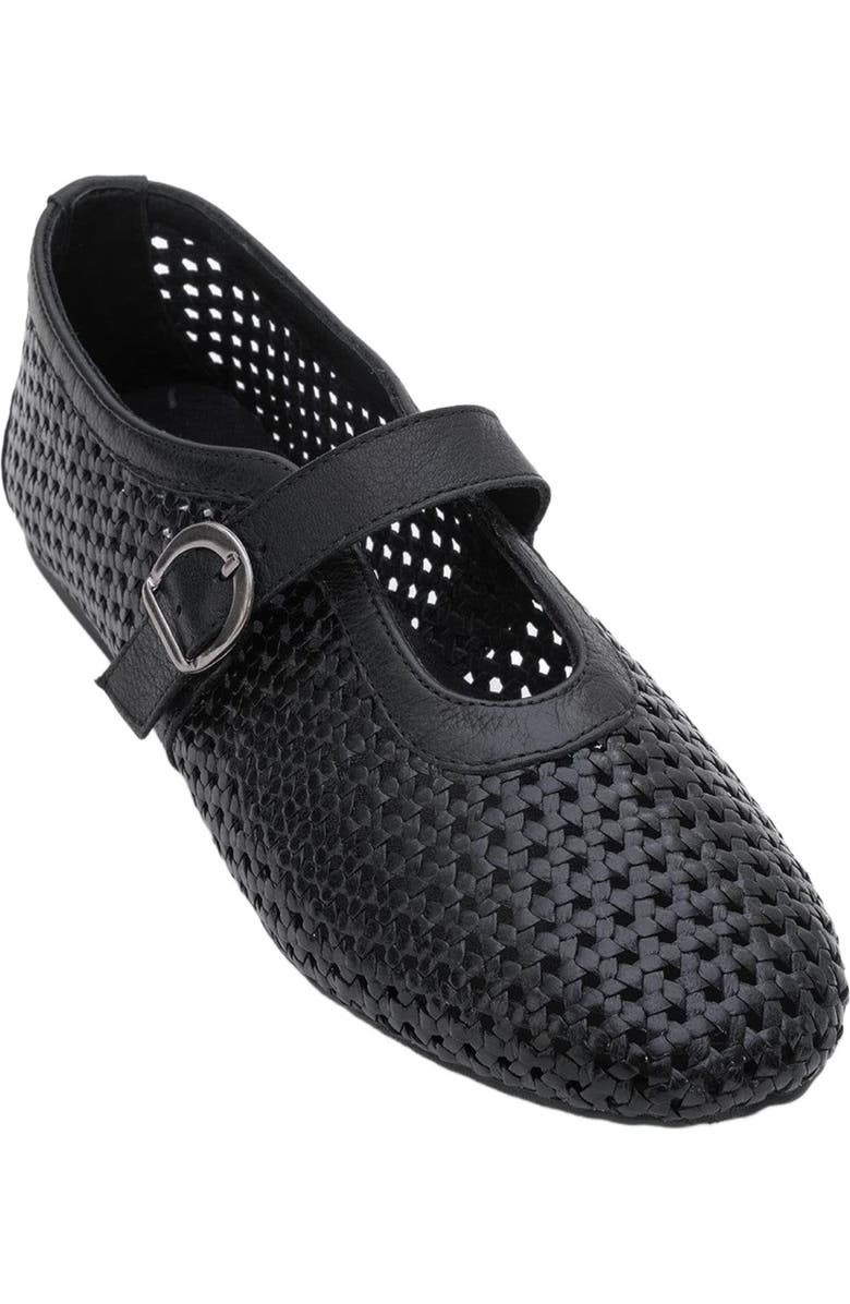 Forever & Always Shoes MIRELLA Braided Leather Ballet Flats, Main, color, Black Leather