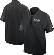 Nike Men's Nike Black Baltimore Ravens Sideline Short Sleeve Quarter-Zip Performance Coach Jacket
