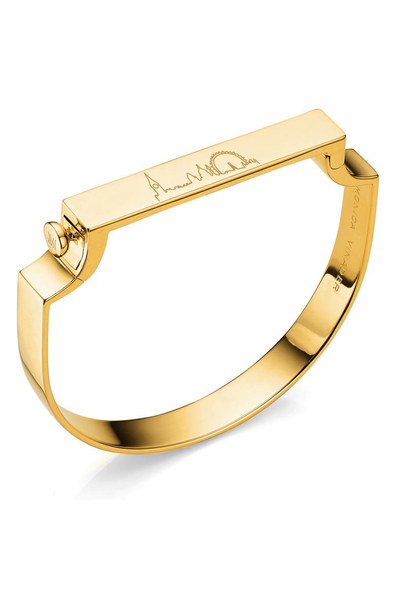 Monica Vinader Signature Bangle, Alternate, color, Gold