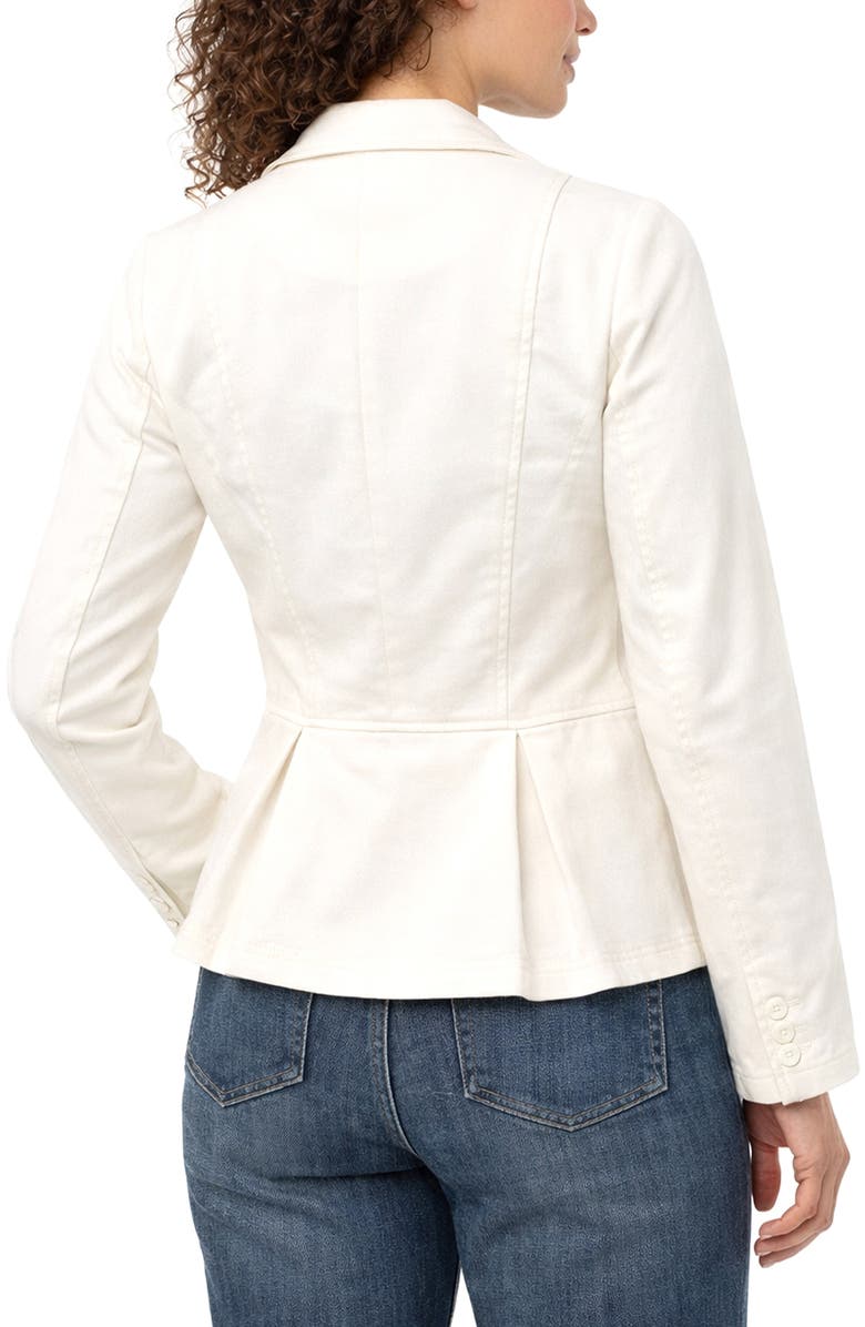 Liverpool Textured Peplum Cotton Blend Blazer, Alternate, color, Whipped Cream