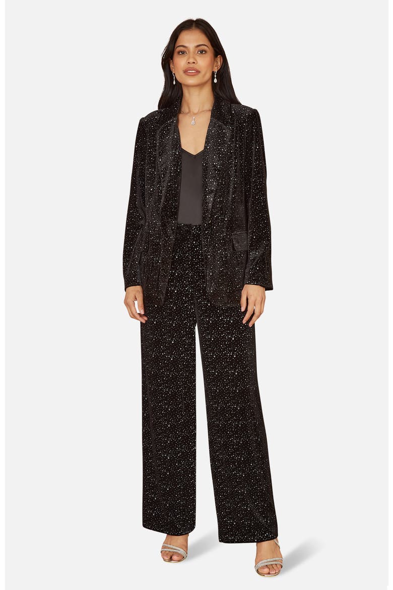 Velvet Sparkle Oversize Blazer, Alternate, color, Black