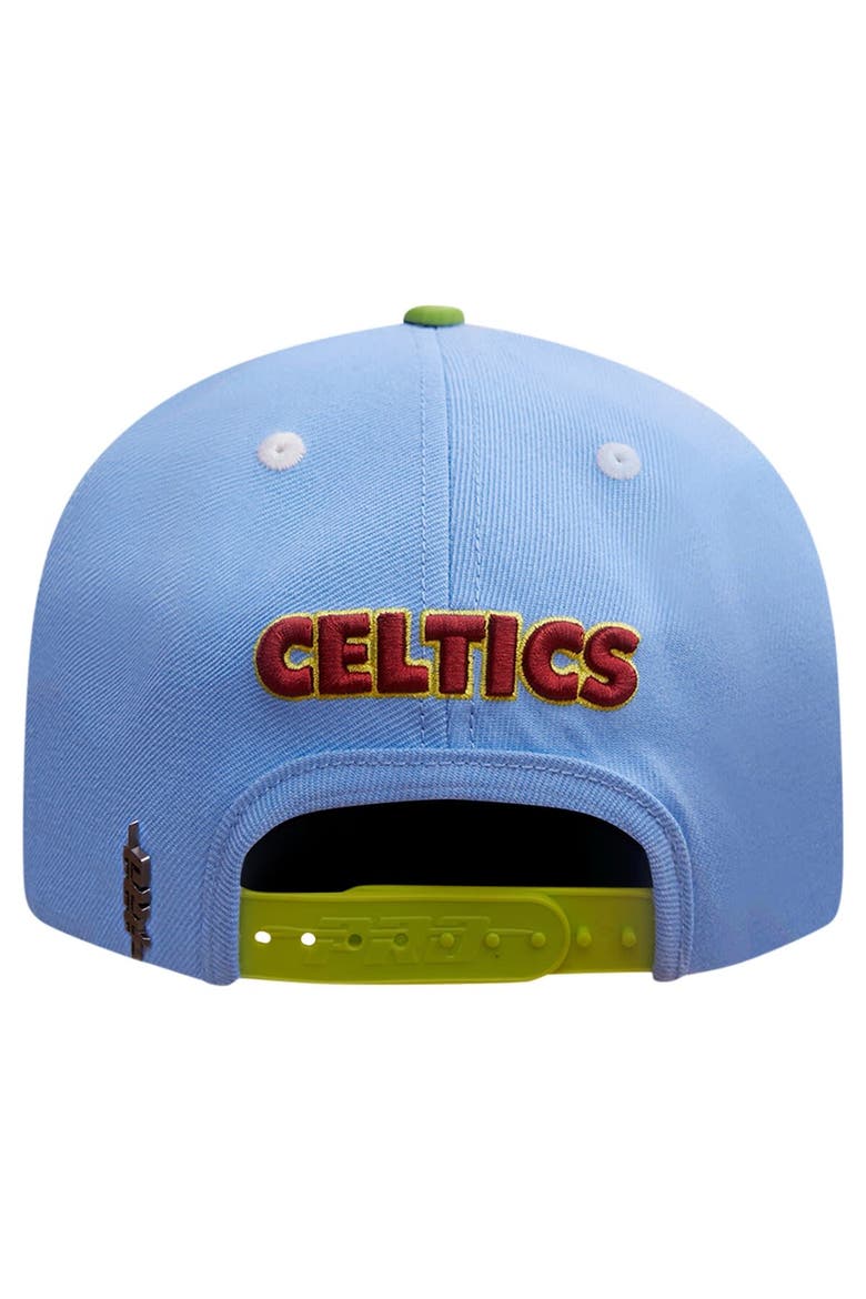 Men's Pro Standard Light Blue/Green Boston Celtics Retro Program 2-Tone Snapback Hat, Alternate, color, Light Blue