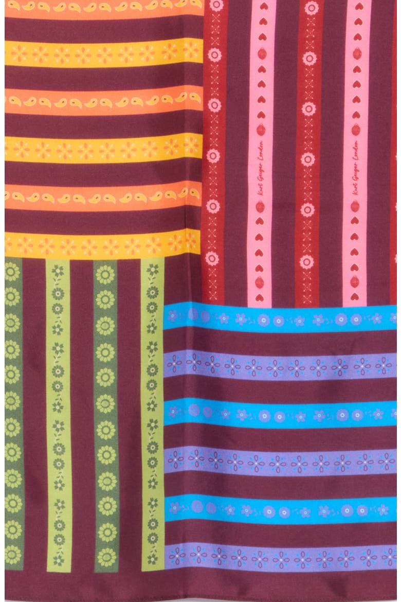 Mixed Folk Stripe Silk Bandana, Alternate, color, CLASSIC RAINBOW