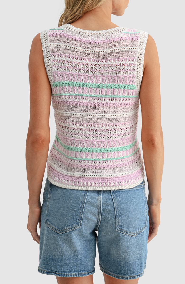 Lush Striped Crochet Sweater Tank, Alternate, color, Cream Pink