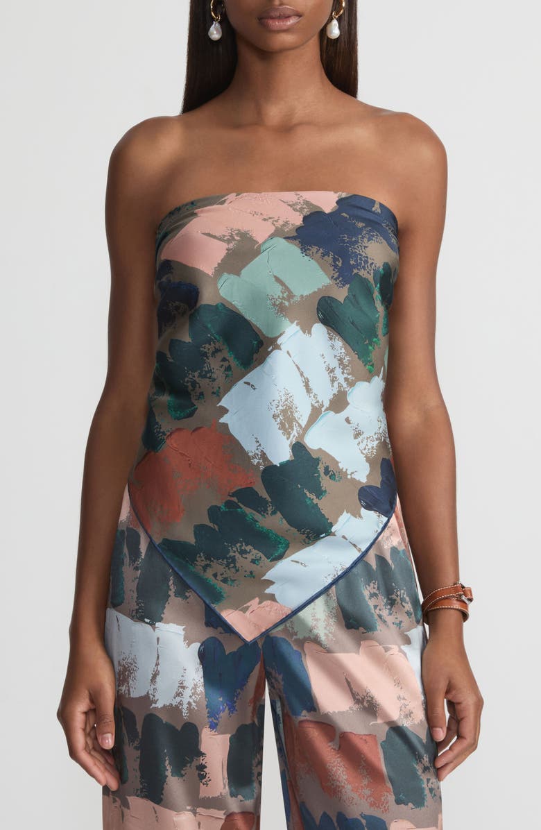 Lafayette 148 New York Painter's Palette Print Square Silk Scarf, Alternate, color, 