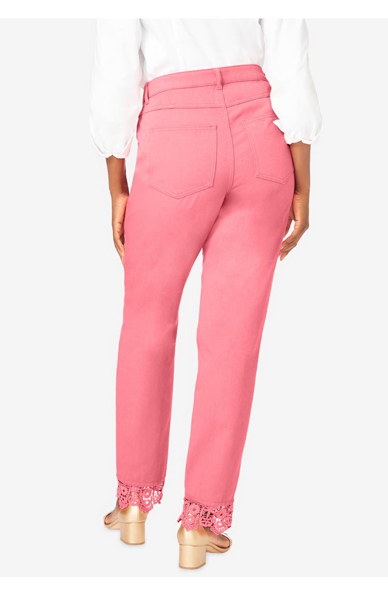 Jessica London Lace Trim Classic Denim Jean, Alternate, color, 