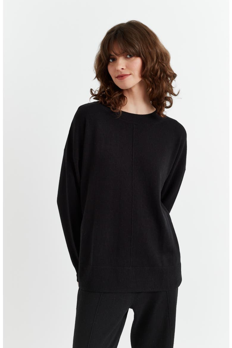 Wool & Cashmere Slouchy Sweater, Main, color, Black