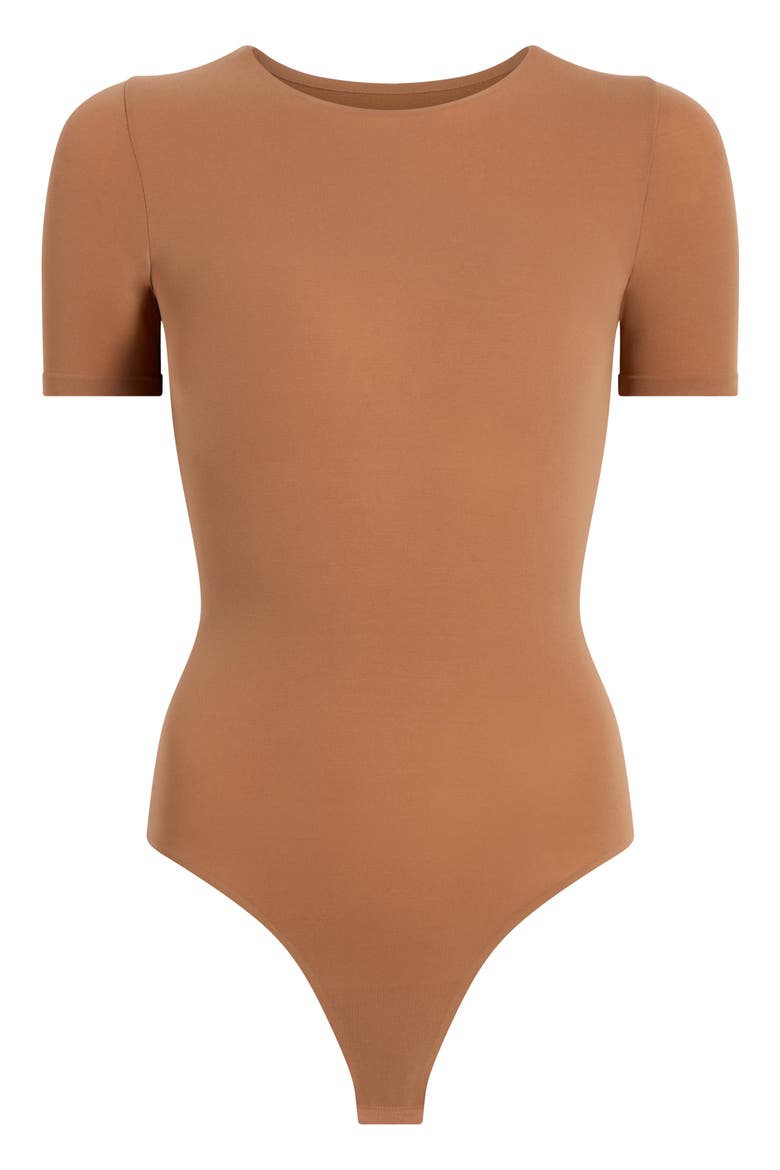 Ballet Short Sleeve Bodysuit, Alternate, color, COCOA