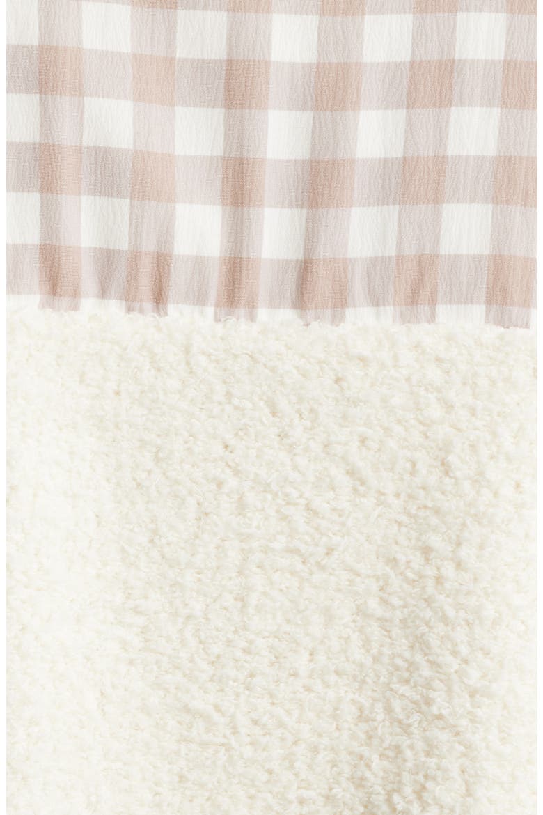 Gingham Aria Colorblock Quarter Zip Pullover, Alternate, color, CREAM