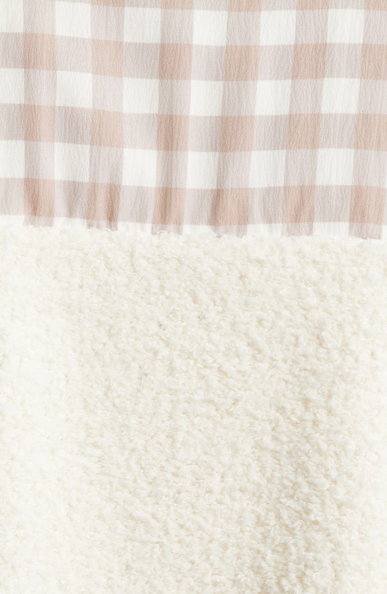 HAPPY CAMP3R Gingham Aria Colorblock Quarter Zip Pullover, Alternate, color, Cream