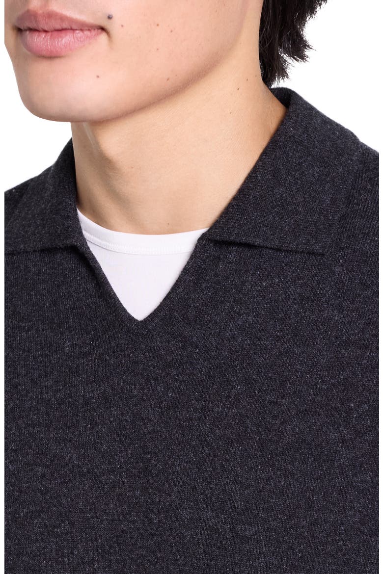 Johnny Collar Cashmere Sweater, Alternate, color, DARK CHARCOAL