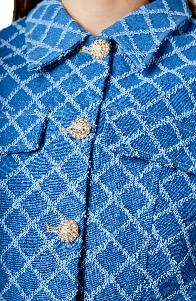 Endless Rose Crop Denim Jacket, Alternate, color, Denim