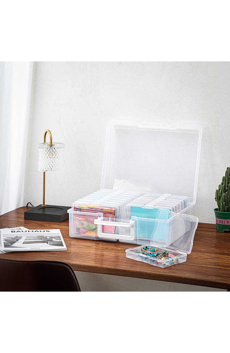 SORBUS 4x6 Photo Storage with Case, Alternate, color, Clear