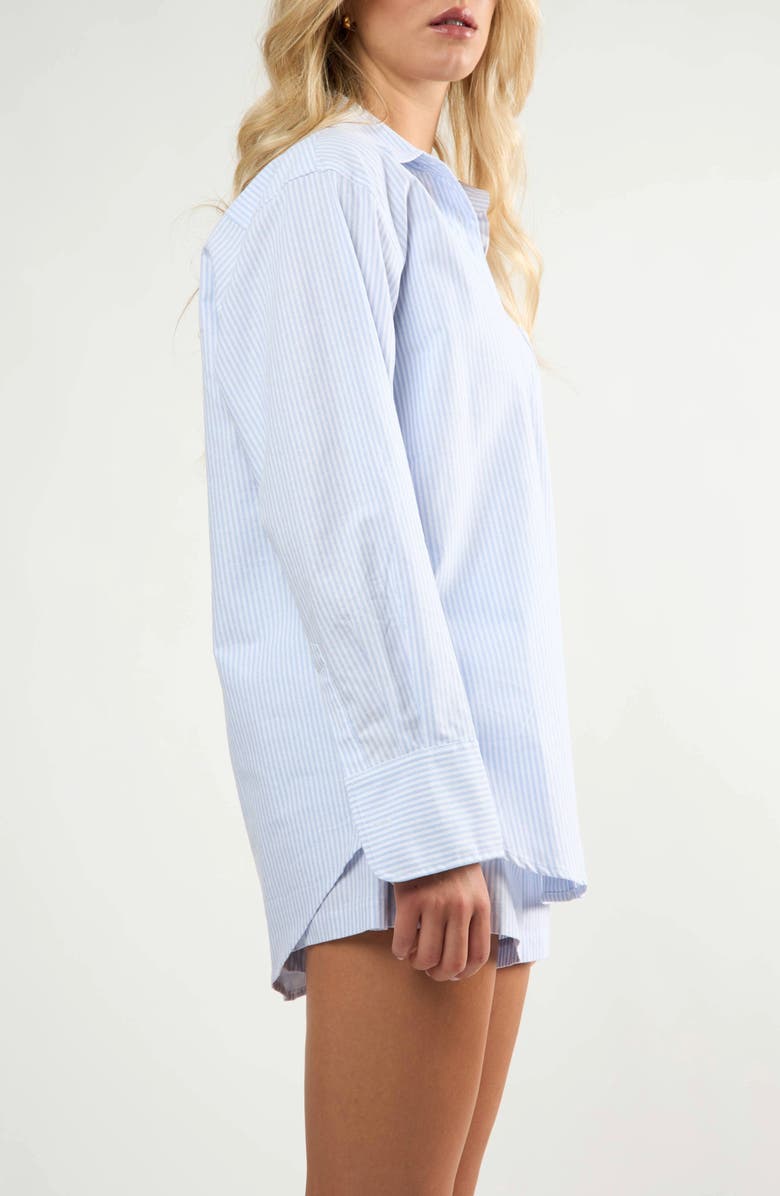 Viens Avec Moi The Hamptons Ocford Cotton Shirt, Alternate, color, Blue