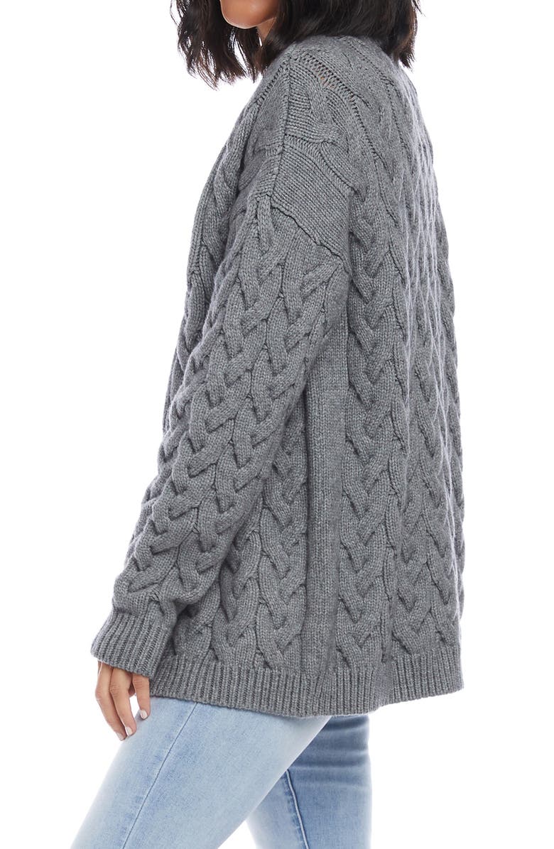 Karen Kane Cable Knit Cardigan, Alternate, color, 