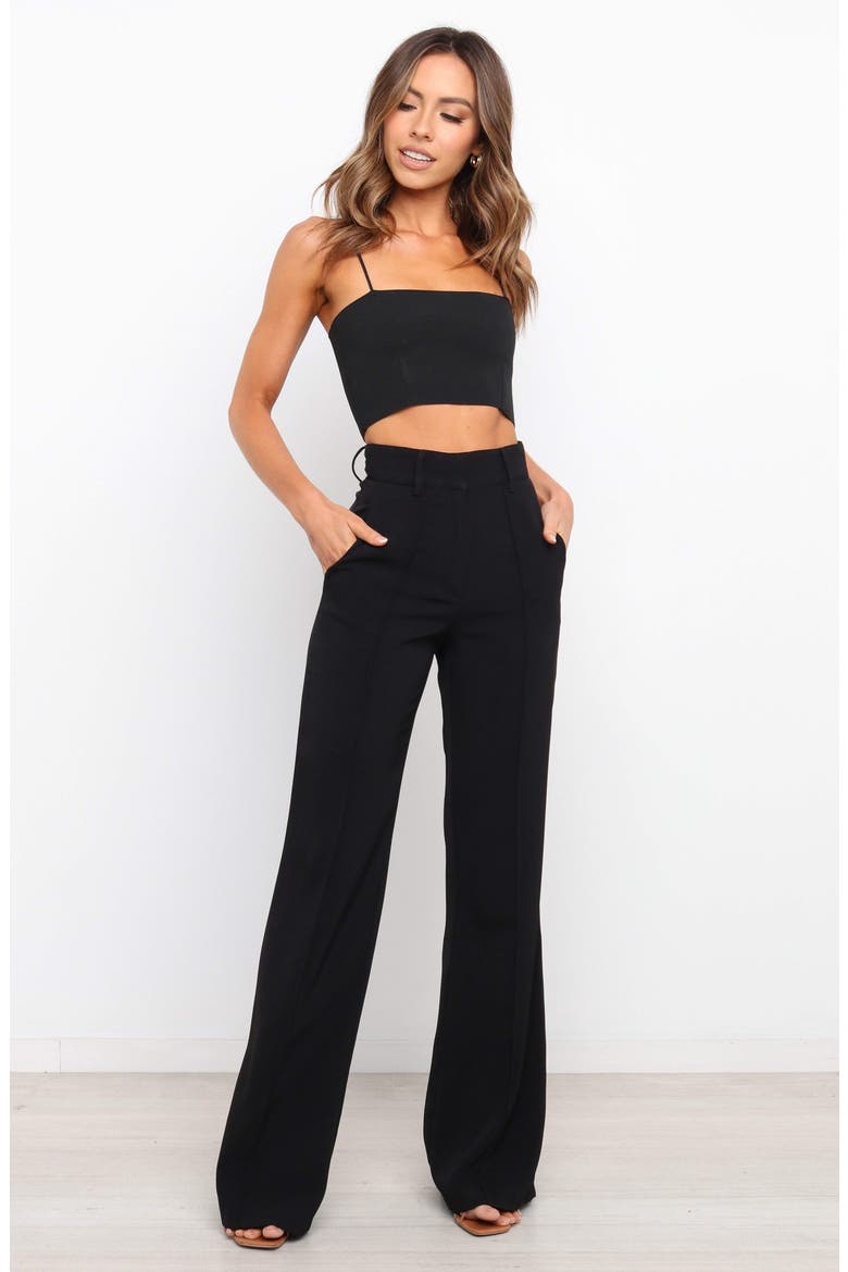 Burland Wide Leg Pants, Alternate, color, BLACK