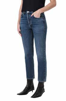 AGOLDE Riley High Waist Crop Straight Leg Jeans