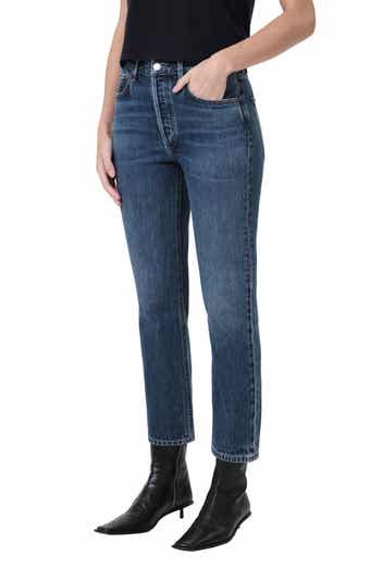 AGOLDE Riley High Waist Crop Straight Leg Jeans