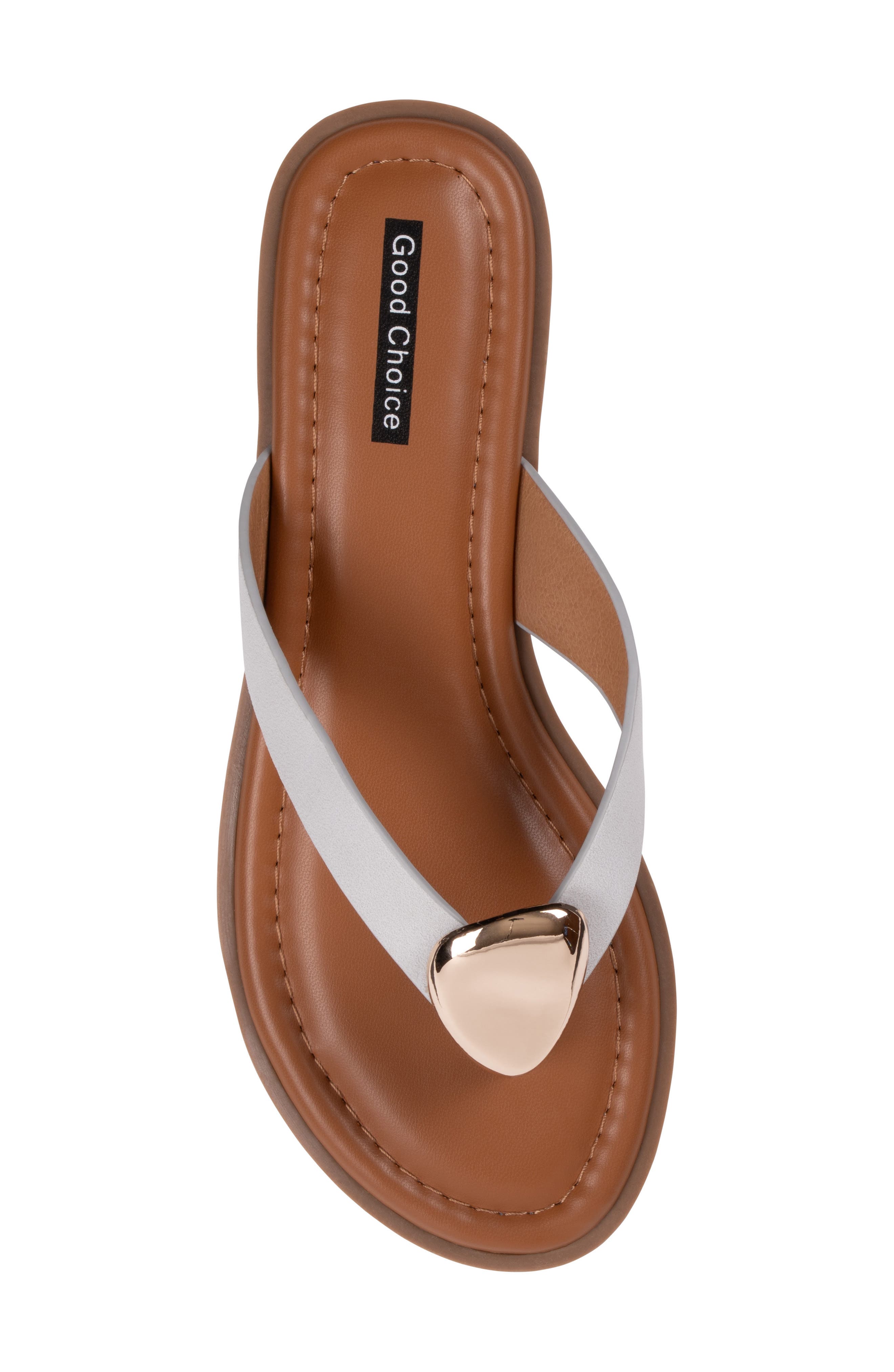 GOOD CHOICE NEW YORK Lumi Embellished Flip Flop, Alternate, color, Ice
