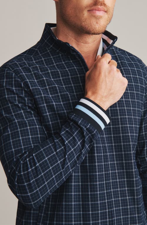 Rhone Dune Windowpane Golf Jacket In Black